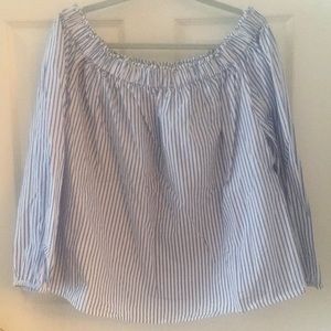 NWOT Striped Off Shoulder Long Sleeve Top